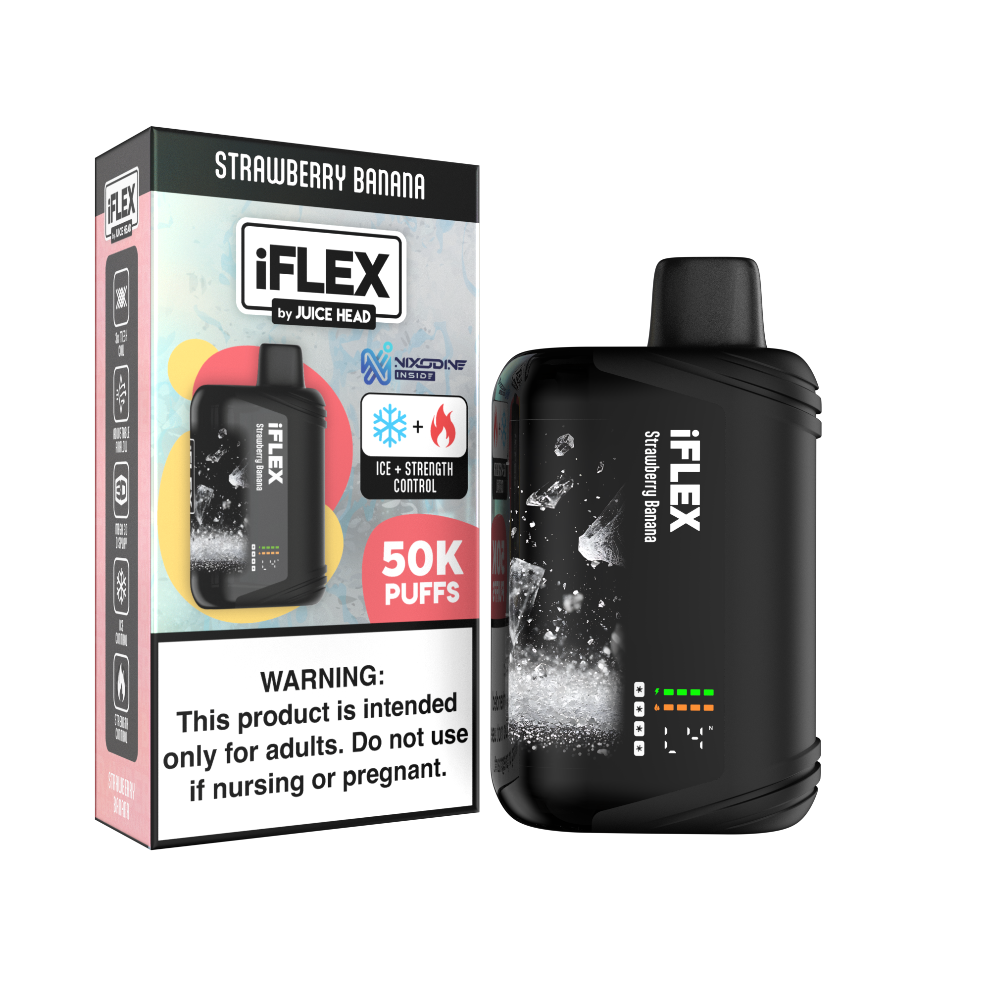 juice disposable vape HEAD iFLEX 5 PACK CARTON Flavor:Strawberry Wind Best Voltage to Vape usp_Fruit